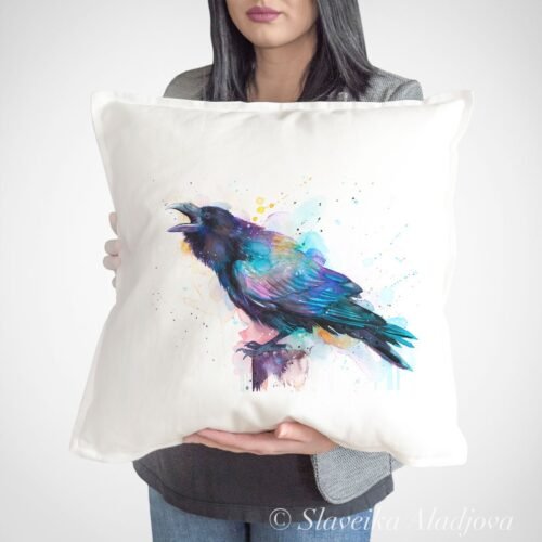 Raven art Pillow cover
