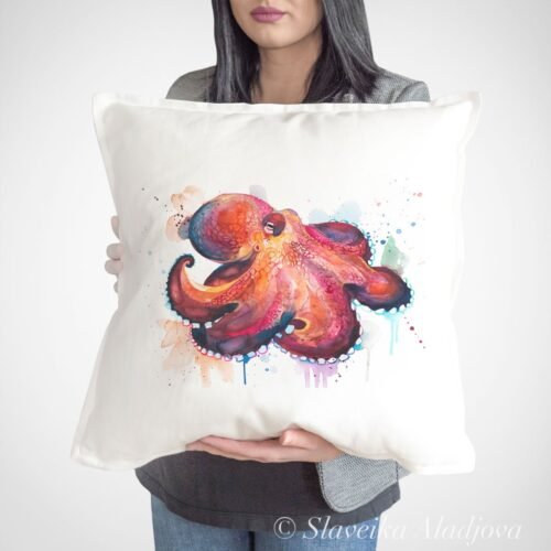 Coconut Octopus art Pillow case