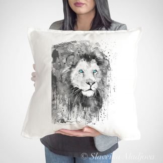 Black and white Lion art Pillow case