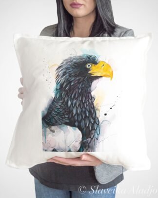 Steller's sea eagle art Pillow cover
