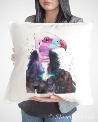 White-headed vulture art Pillow cover