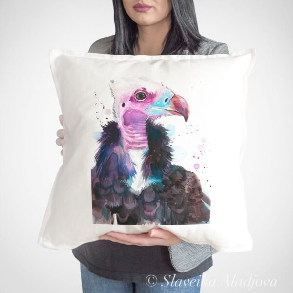 White-headed vulture art Pillow cover White-headed vulture art Pillow cover