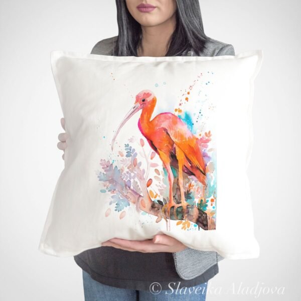 Scarlet Ibis art Pillow cover