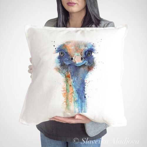 Ostrich art Pillow cover Ostrich art Pillow cover