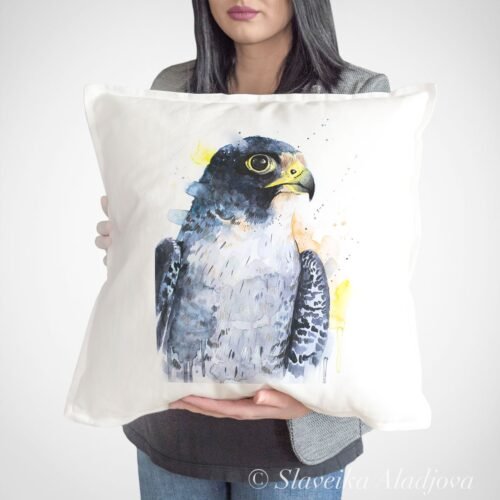 Peregrine Falcon art Pillow cover