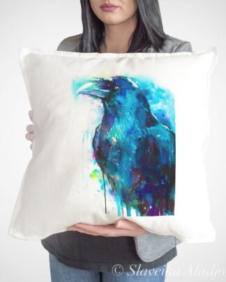 Raven art Pillow cover