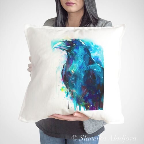 Raven art Pillow cover