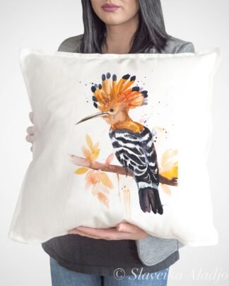 Hoopoe art Pillow cover