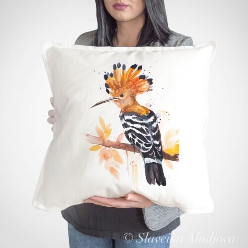 Hoopoe art Pillow cover
