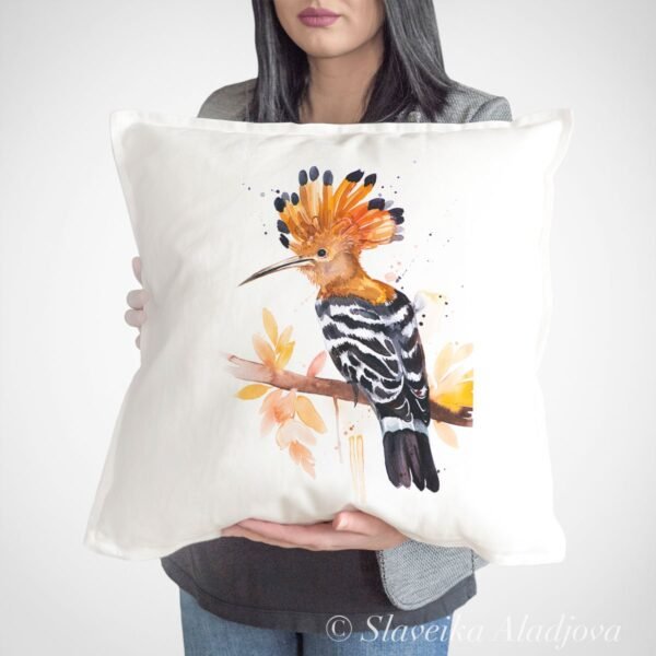 Hoopoe art Pillow cover