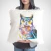 Horned Owl art Pillow cover