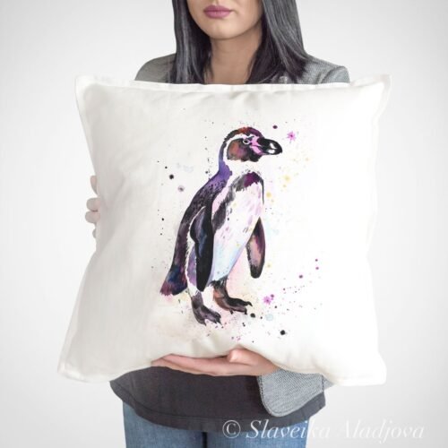 Humboldt penguin art Pillow cover