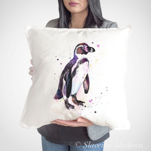 Humboldt penguin art Pillow cover