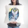 Northern hawk-owl art Pillow cover Northern hawk-owl art Pillow cover
