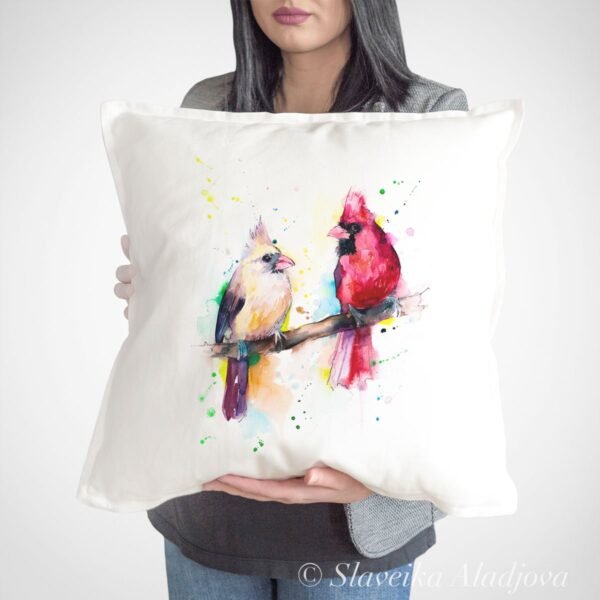 Cardinal Birds art Pillow cover
