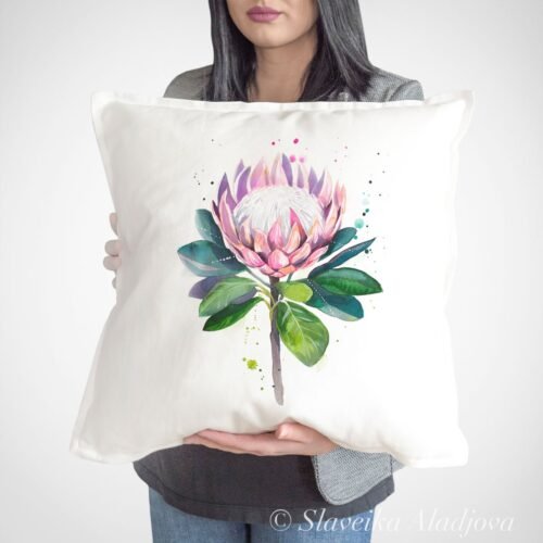King Protea art pillow cover