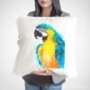 Blue and yellow macaw art Pillow cover Blue and yellow macaw art Pillow cover