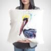 Brown pelican art Pillow cover