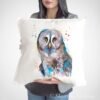 Great grey owl art Pillow cover