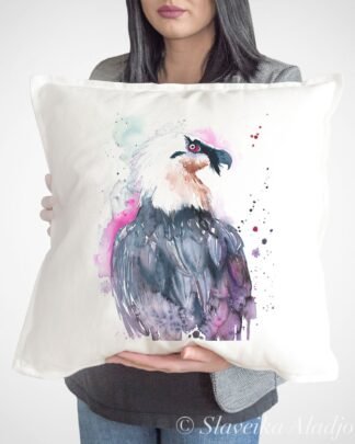 Bearded vulture art Pillow cover