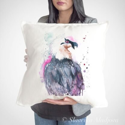 Bearded vulture art Pillow cover