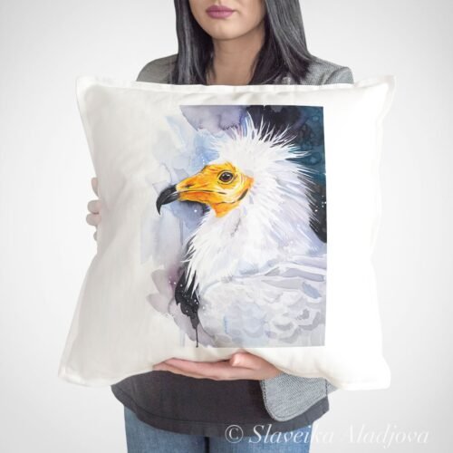 Egyptian Vulture art Pillow cover