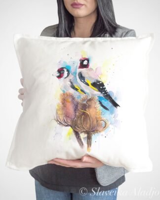 Goldfinch art Pillow cover