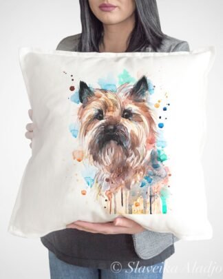 Cairn Terrier art pillow cover