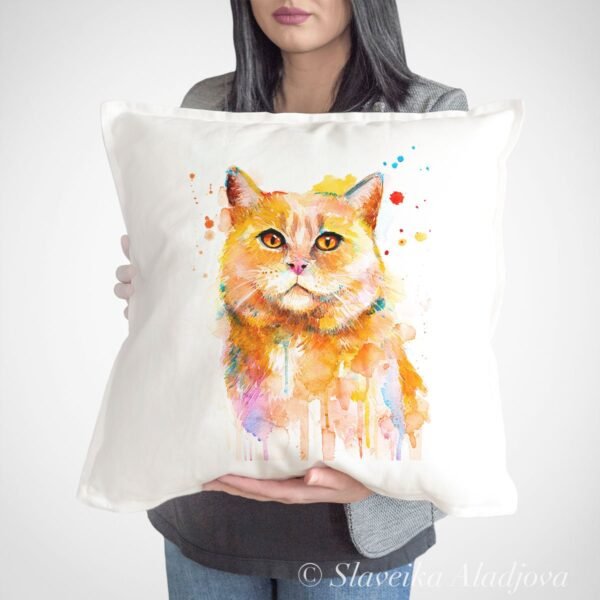 Cat art pillow cover