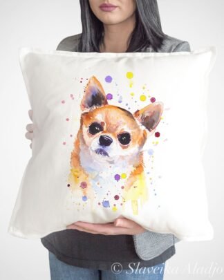 Chihuahua art pillow cover