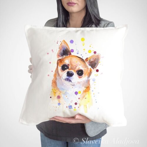 Chihuahua art pillow cover