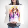 Basset art pillow cover