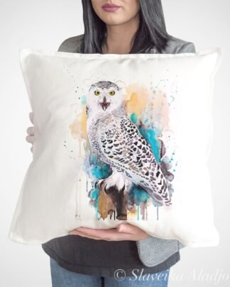 Snowy Owl art Pillow cover