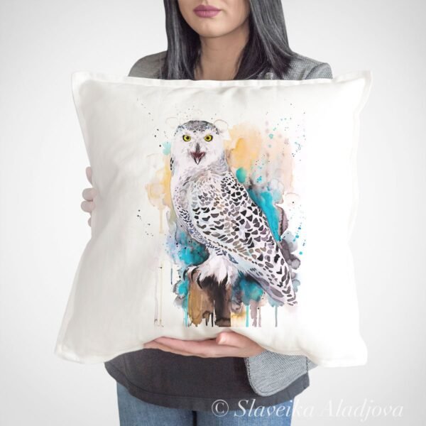 Snowy Owl art Pillow cover