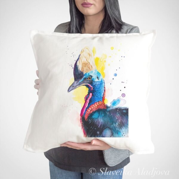 Cassowary bird art Pillow cover