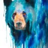 Blue American black bear watercolor 1 Blue American black bear