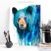 Blue American black bear watercolor 2 Blue American black bear