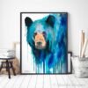 Blue American black bear watercolor 3 Blue American black bear