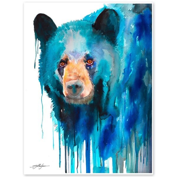 Blue American black bear watercolor 7 Blue American black bear