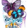 Blue and Purple Butterfly watercolor 1 Blue and Purple Butterfly