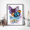 Blue and Purple Butterfly watercolor 3 Blue and Purple Butterfly
