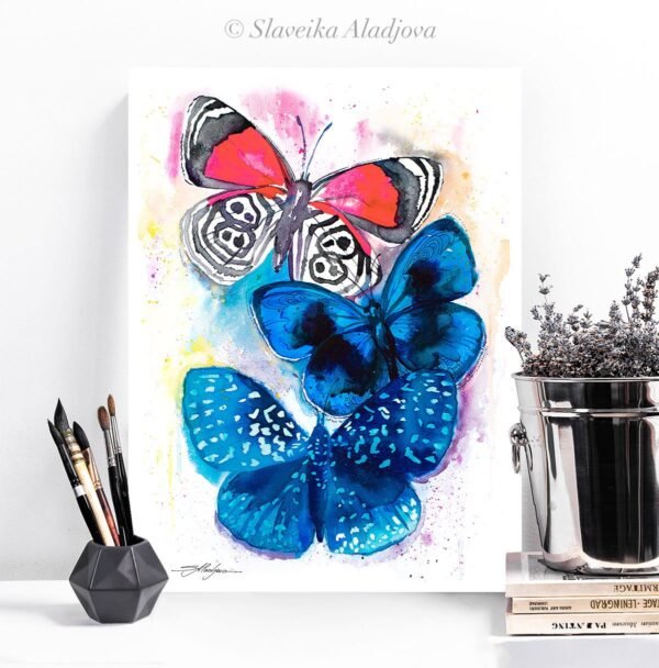 Blue and Red Butterfly