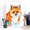 Red Fox watercolor painting print by Slaveika Aladjova