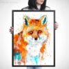 Red Fox watercolor painting print by Slaveika Aladjova