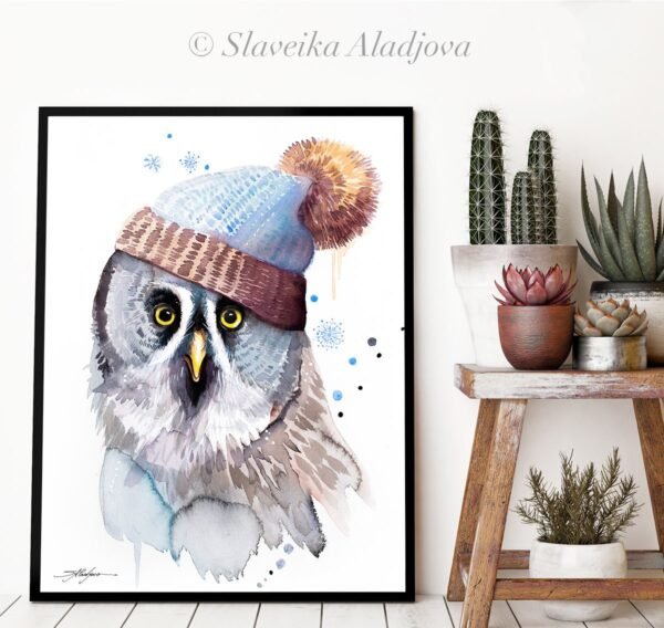 Funny Great Grey Owl With Hat