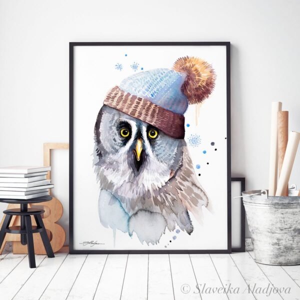Funny Great Grey Owl With Hat