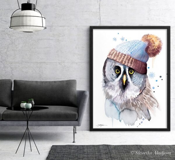 Funny Great Grey Owl With Hat