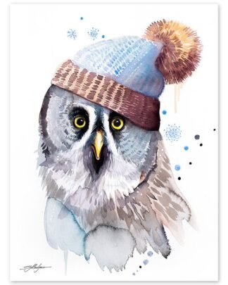Funny Great Grey Owl With Hat