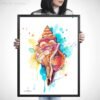 Seashell watercolor painting print by Slaveika Aladjova Seashell watercolor painting print by Slaveika Aladjova
