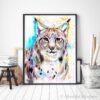 Eurasian lynx watercolor painting print by Slaveika Aladjova